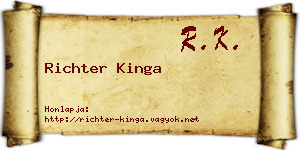 Richter Kinga névjegykártya